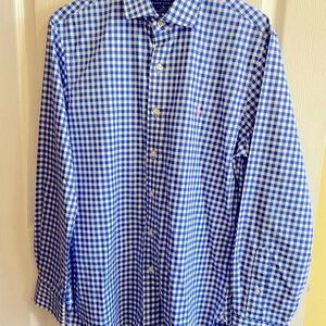 Ralph Lauren Blue Checkered Casual Button Down Shirt